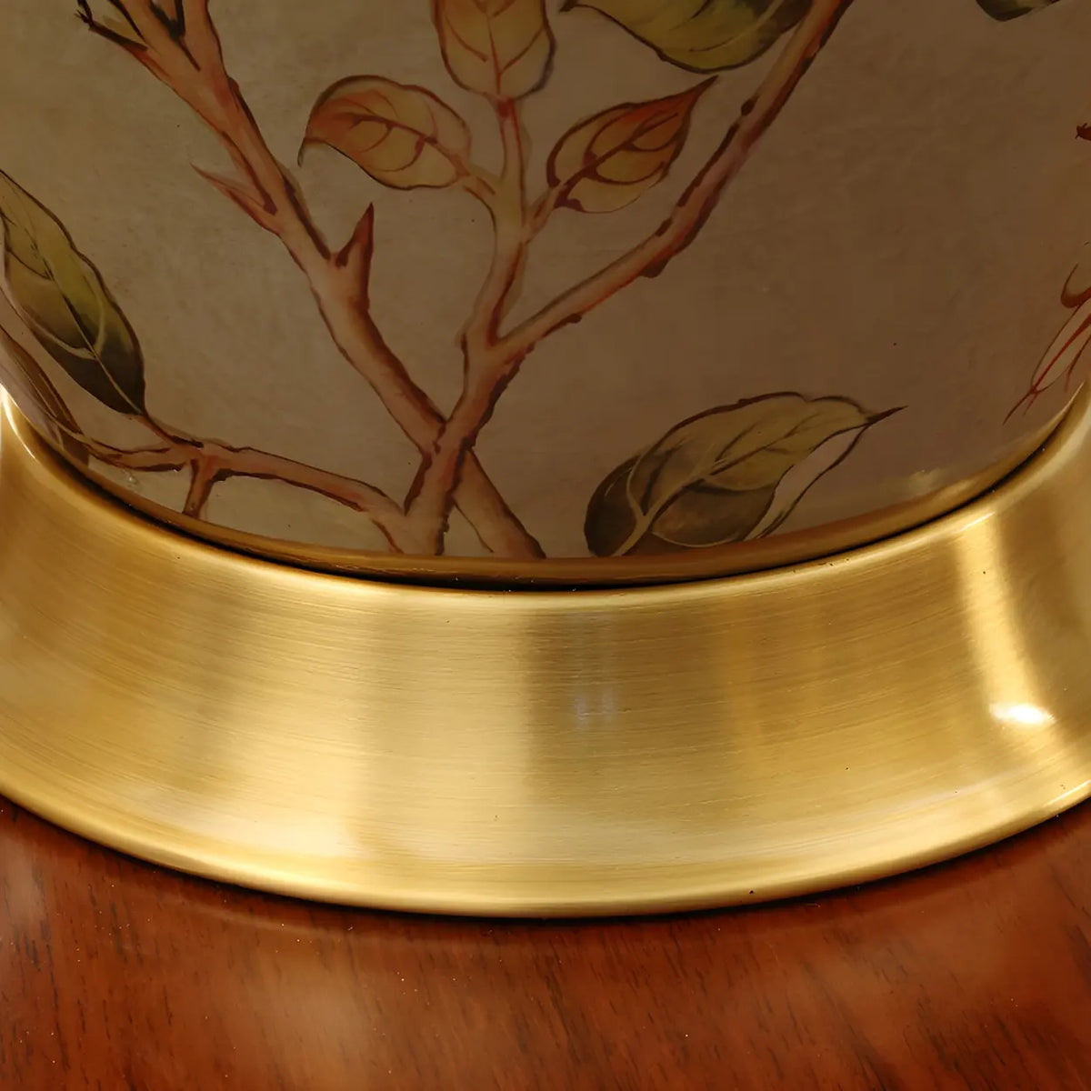 Elegant Pleated Fabric Floral Ceramic Base Table Lamp Image - 15