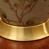 Elegant Pleated Fabric Floral Ceramic Base Table Lamp Image - 15