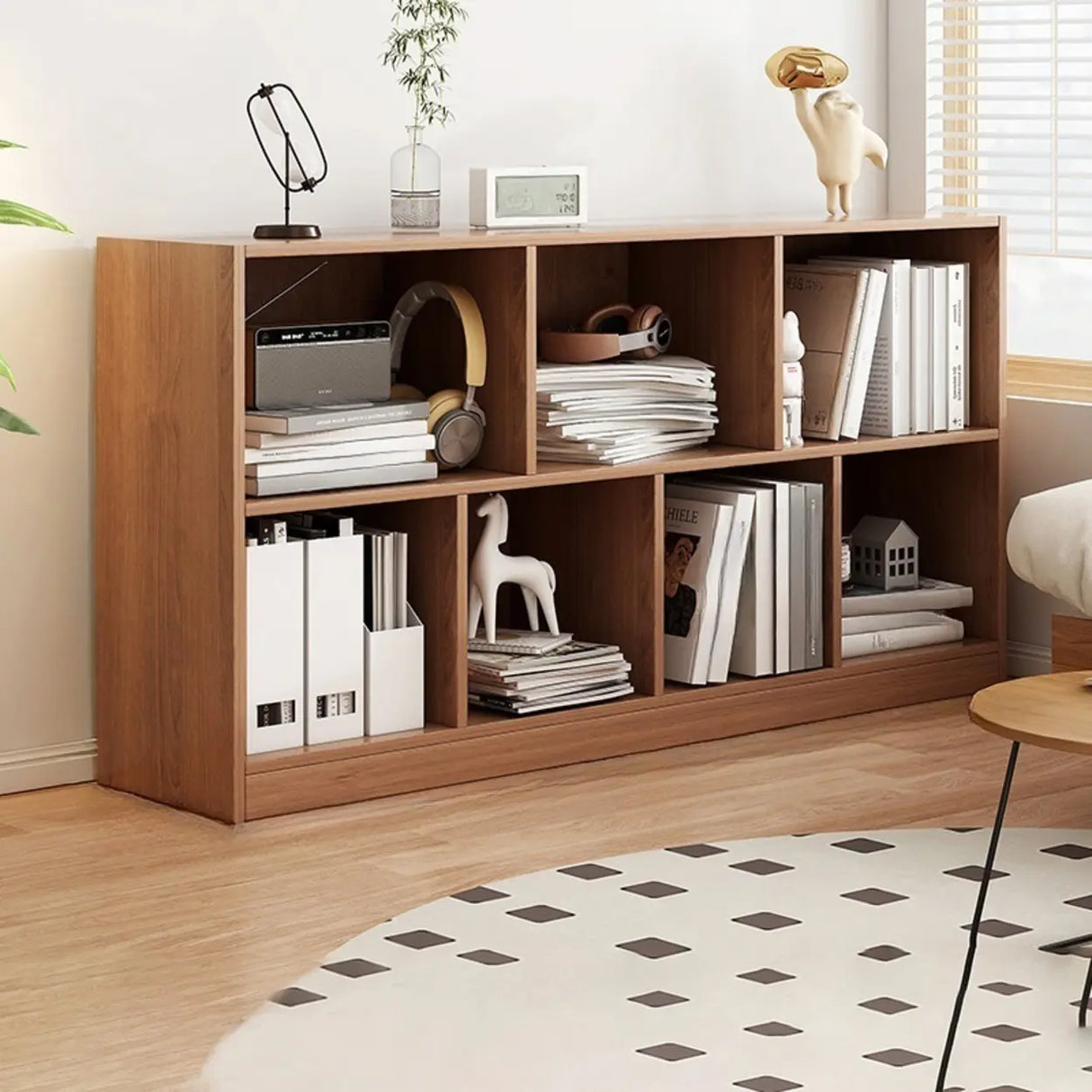 Horizontal Closed Back Cube Storage Bookcase White Image - 13