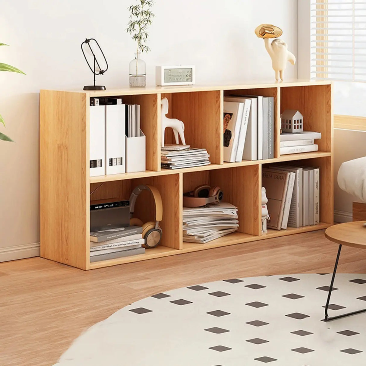 Horizontal Closed Back Cube Storage Bookcase White Image - 24