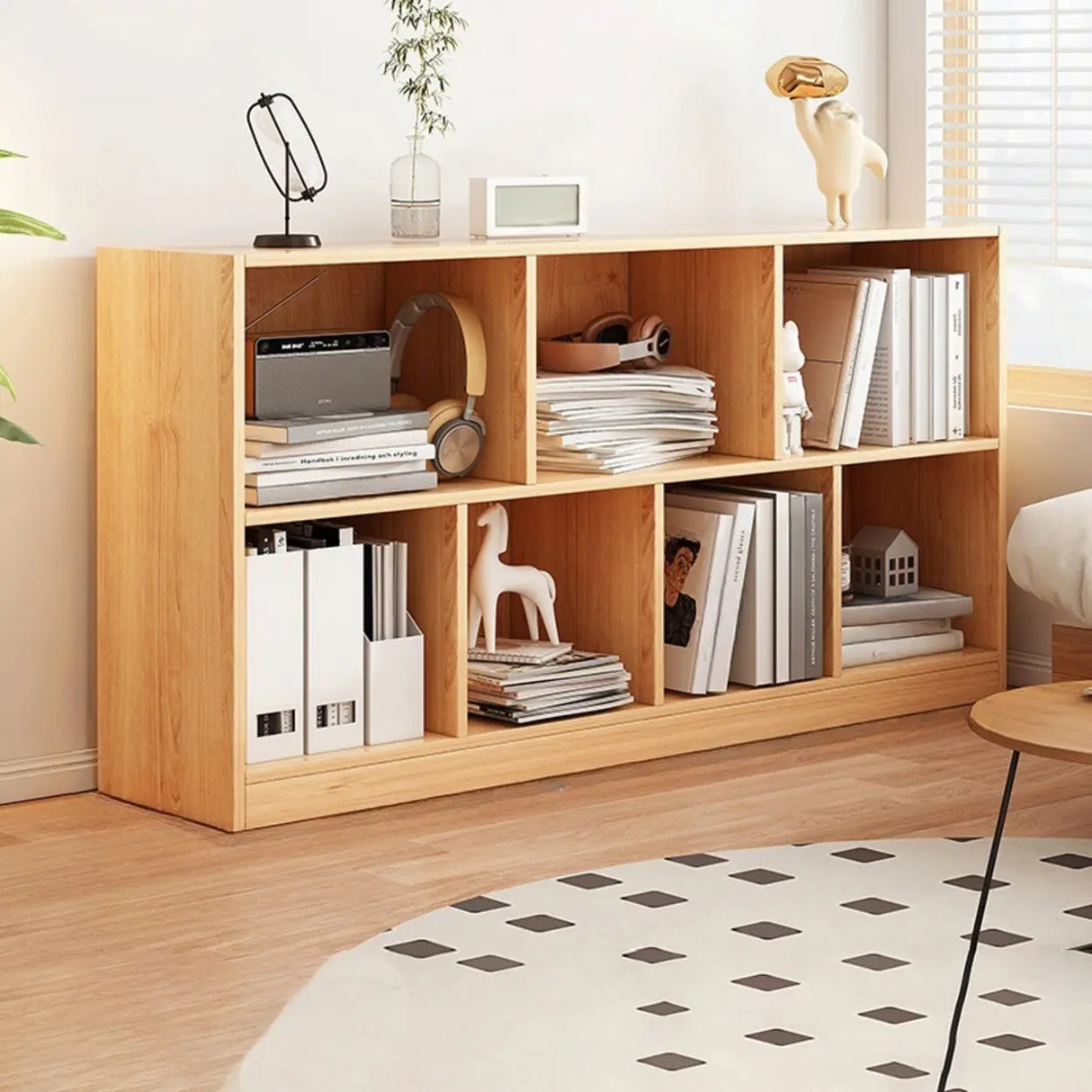 Horizontal Closed Back Cube Storage Bookcase White Image - 26