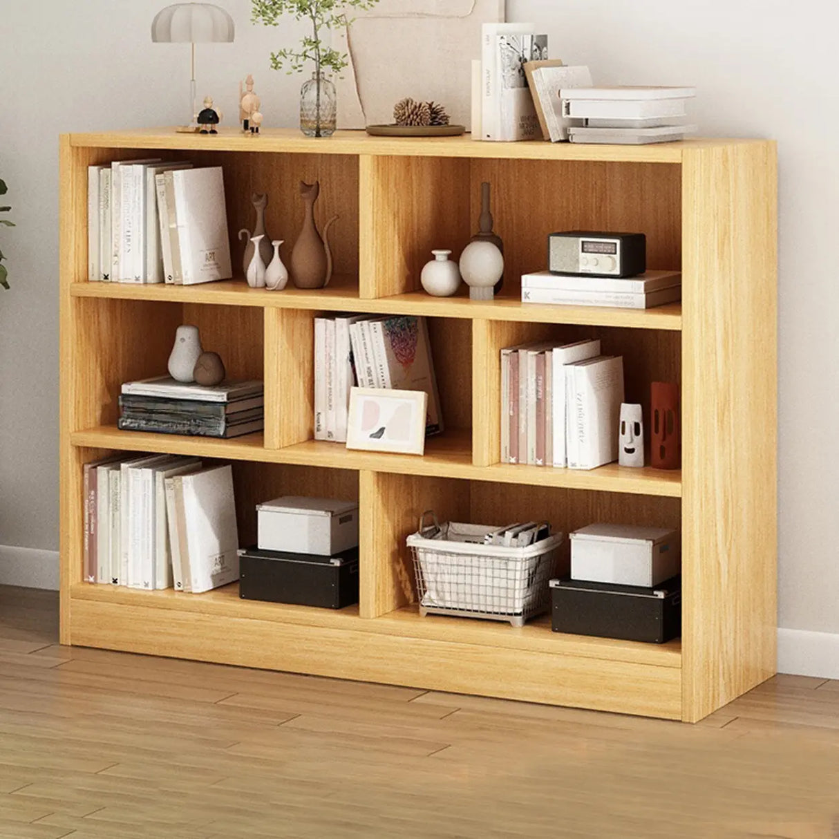 Horizontal Closed Back Cube Storage Bookcase White Image - 28