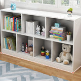 Horizontal Closed Back Cube Storage Bookcase White Image - 7