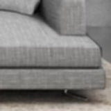 Horizontal Gray Cotton Linen Square Arm Large Sofa Image - 3