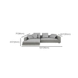 Horizontal Gray Cotton Linen Square Arm Large Sofa #size