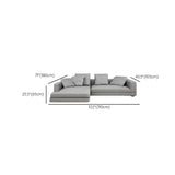 Horizontal Gray Cotton Linen Square Arm Large Sofa #size