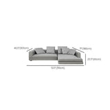 Horizontal Gray Cotton Linen Square Arm Large Sofa Image - 7