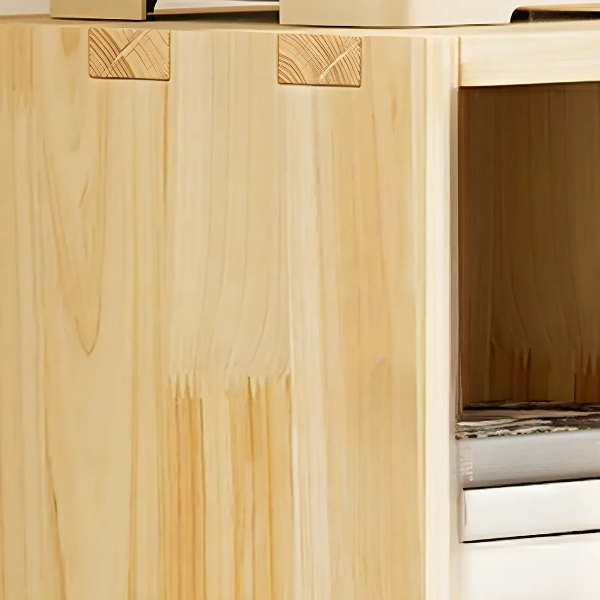 Horizontal Natural Solid Wood Cube Storage Bookcase Image - 11