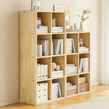 Horizontal Natural Solid Wood Cube Storage Bookcase Image - 15