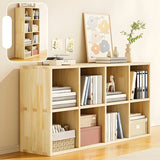 Horizontal Natural Solid Wood Cube Storage Bookcase Image - 7