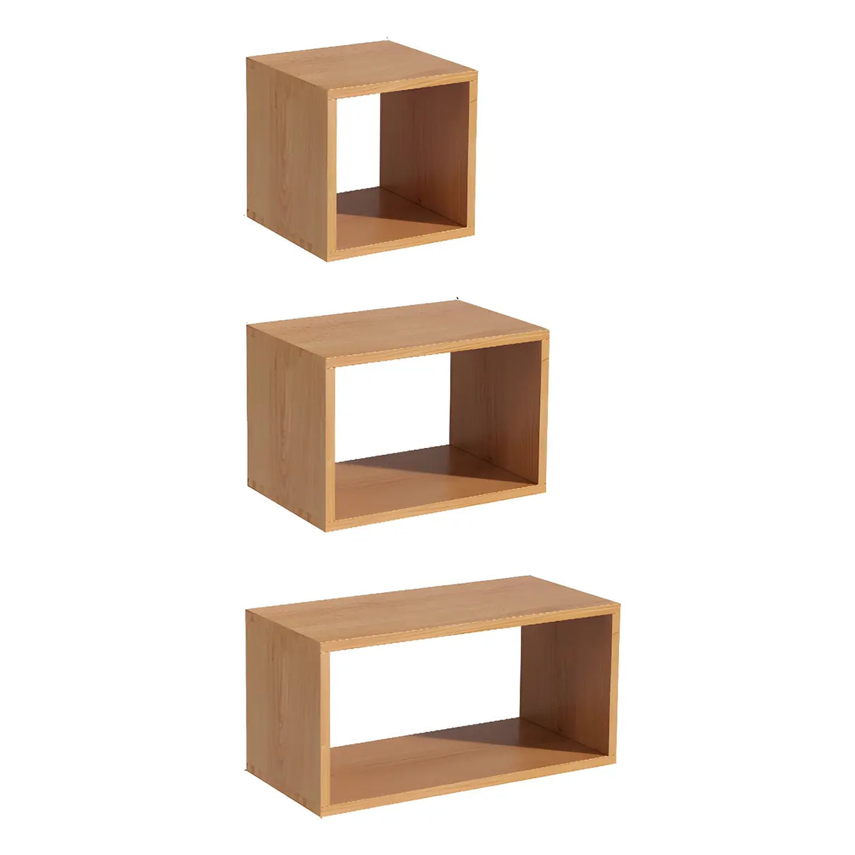 Horizontal Simple Modular Solid Wood Cube Bookshelf Image - 10