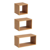 Horizontal Simple Modular Solid Wood Cube Bookshelf Image - 10