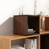 Horizontal Simple Modular Solid Wood Cube Bookshelf Image - 12