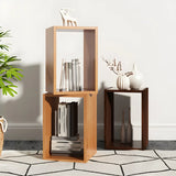 Horizontal Simple Modular Solid Wood Cube Bookshelf Image - 4