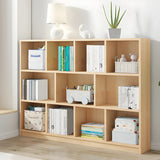 Horizontal Solid Wood Bookshelf Closed Back Bookcase Image - 1