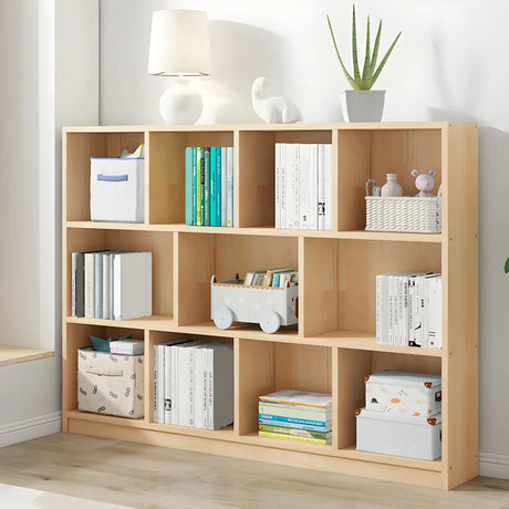 Horizontal Solid Wood Bookshelf Closed Back Bookcase Image - 1