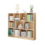 Horizontal Solid Wood Bookshelf Closed Back Bookcase Image - 10