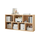 Horizontal Solid Wood Bookshelf Closed Back Bookcase Image - 11