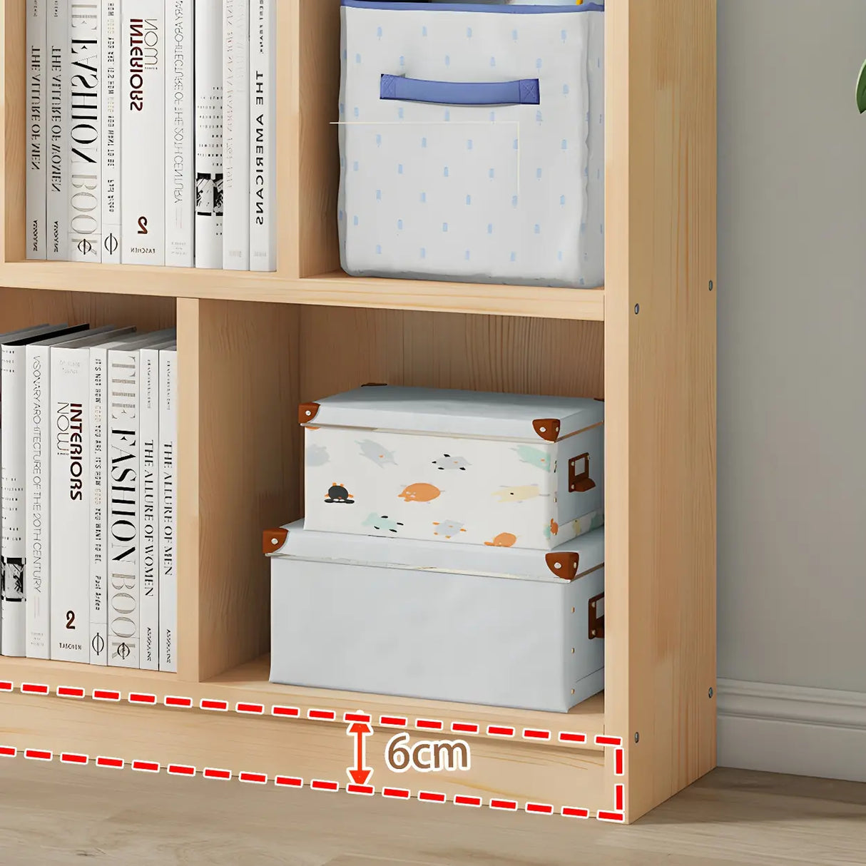 Horizontal Solid Wood Bookshelf Closed Back Bookcase Image - 16