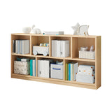 Horizontal Solid Wood Bookshelf Closed Back Bookcase Image - 22