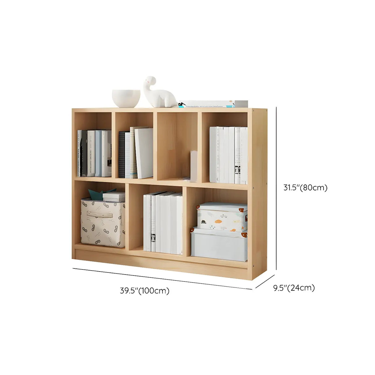 Horizontal Solid Wood Bookshelf Closed Back Bookcase Image - 37