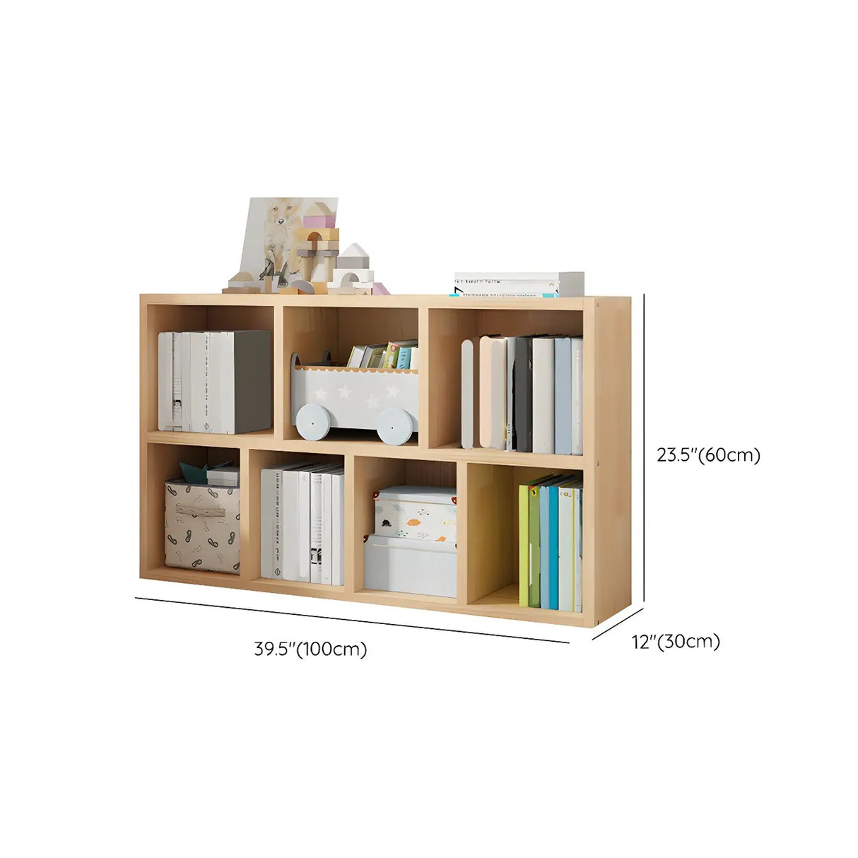 Horizontal Solid Wood Bookshelf Closed Back Bookcase Image - 41