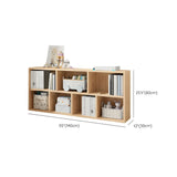 Horizontal Solid Wood Bookshelf Closed Back Bookcase Image - 43