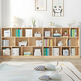 Horizontal Solid Wood Bookshelf Closed Back Bookcase Image - 5