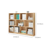 Horizontal Solid Wood Bookshelf Closed Back Bookcase Image - 53