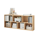 Horizontal Solid Wood Bookshelf Closed Back Bookcase Image - 6