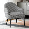 Houndstooth Linen Recessed Arm Fixed Back Arm Chair Image - 11