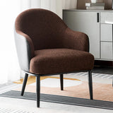 Houndstooth Linen Recessed Arm Fixed Back Arm Chair Image - 4