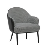 Houndstooth Linen Recessed Arm Fixed Back Arm Chair Image - 5