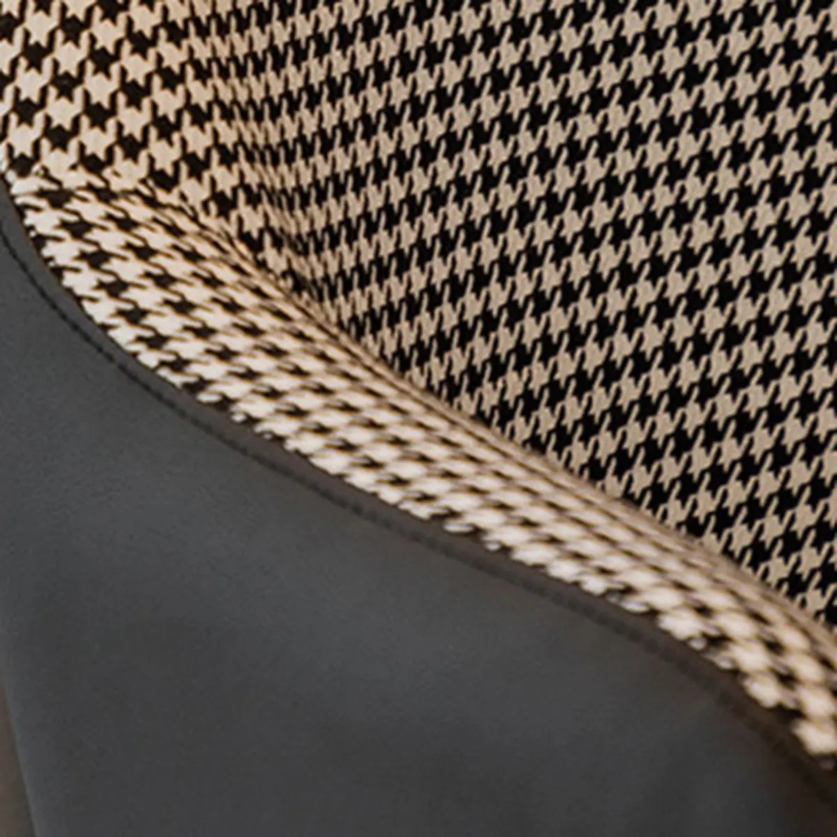 Houndstooth Linen Recessed Arm Fixed Back Arm Chair Image - 6