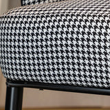 Houndstooth Linen Recessed Arm Fixed Back Arm Chair Image - 7