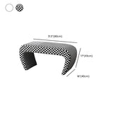 Houndstooth Pattern Upholstered Short Entryway Bench Image - 11