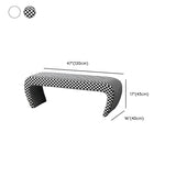 Houndstooth Pattern Upholstered Short Entryway Bench Image - 13