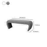 Houndstooth Pattern Upholstered Short Entryway Bench Image - 14