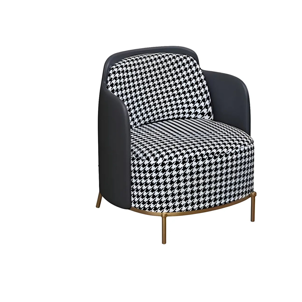 Houndstooth pattern Waterproof Faux Leather Sofa Set Image - 10