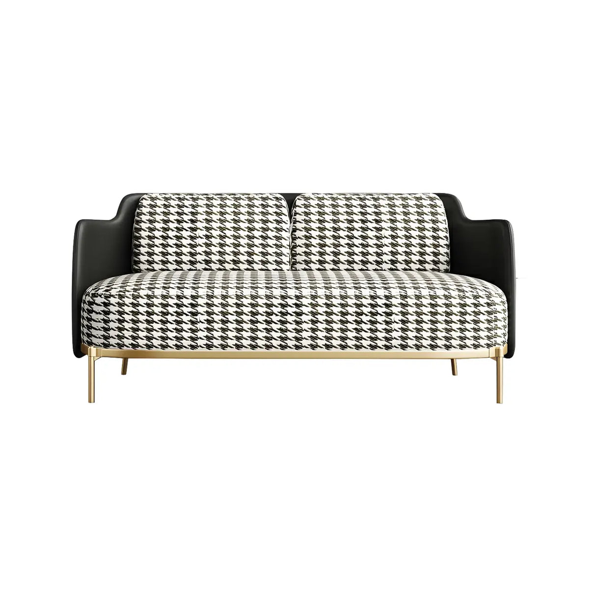 Houndstooth pattern Waterproof Faux Leather Sofa Set Image - 13