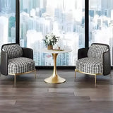 Houndstooth pattern Waterproof Faux Leather Sofa Set Image - 18