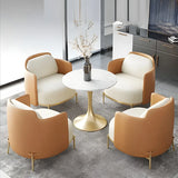 Houndstooth pattern Waterproof Faux Leather Sofa Set Image - 19