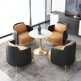 Houndstooth pattern Waterproof Faux Leather Sofa Set Image - 2