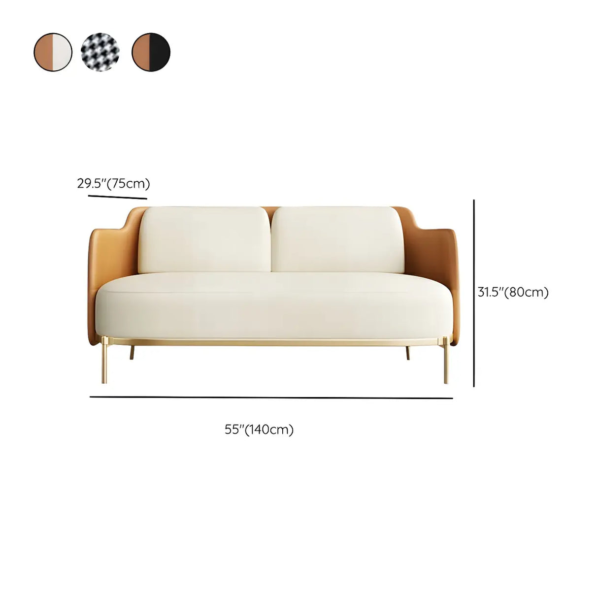 Houndstooth pattern Waterproof Faux Leather Sofa Set Image - 22