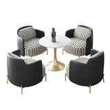 Houndstooth pattern Waterproof Faux Leather Sofa Set Image - 9