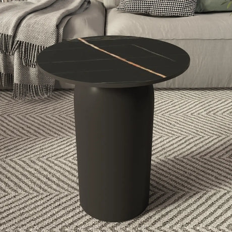 Indoor Modern White Stone Circular Nesting Coffee Table Image - 2
