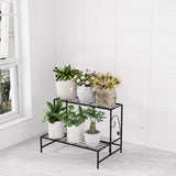 Indoor Rectangular Metal Frame Mesh Plant Stand White Image - 15