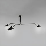 Industrial Asymmetrical Black Metal Dome Chandelier Image - 14