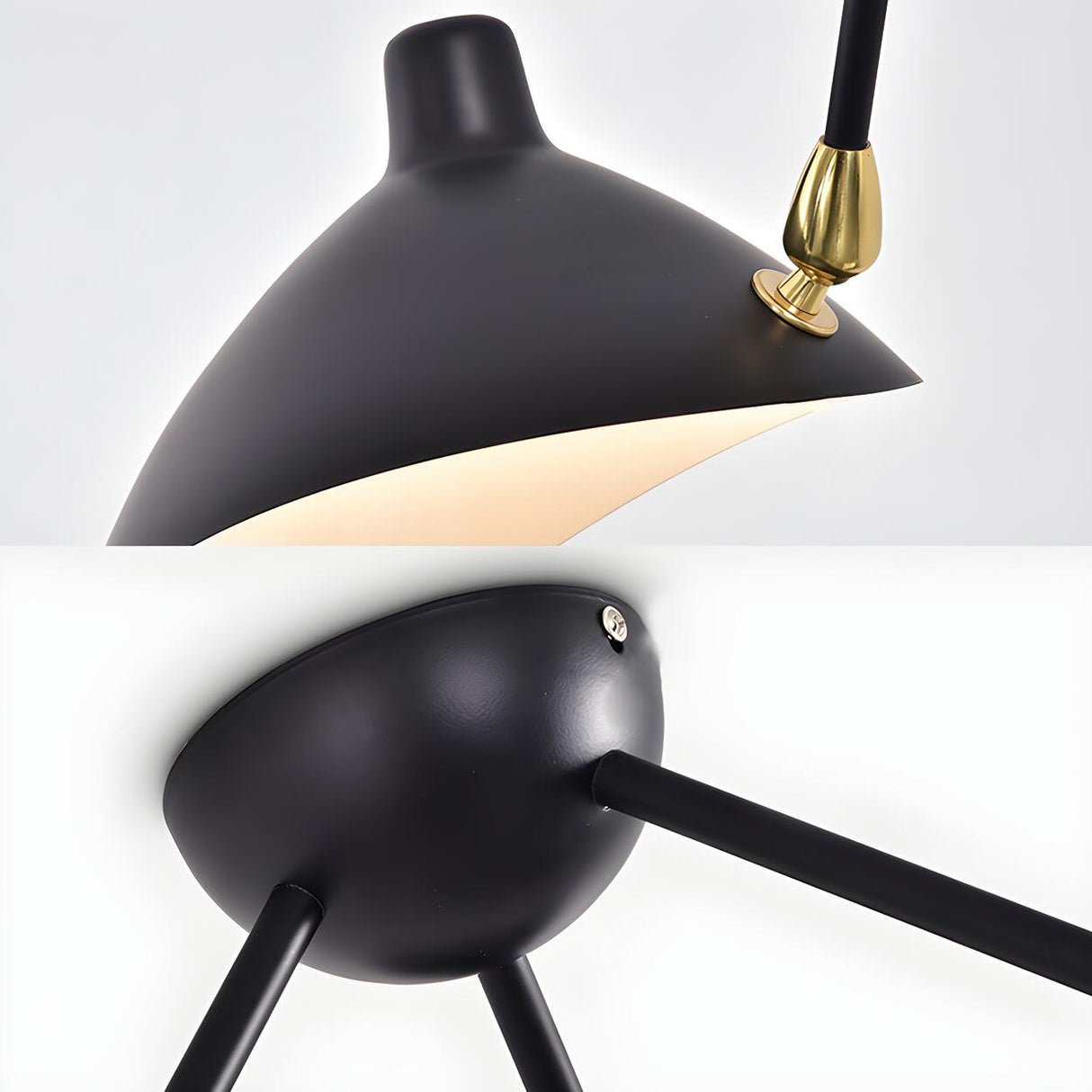 Industrial Asymmetrical Black Metal Dome Chandelier Image - 16