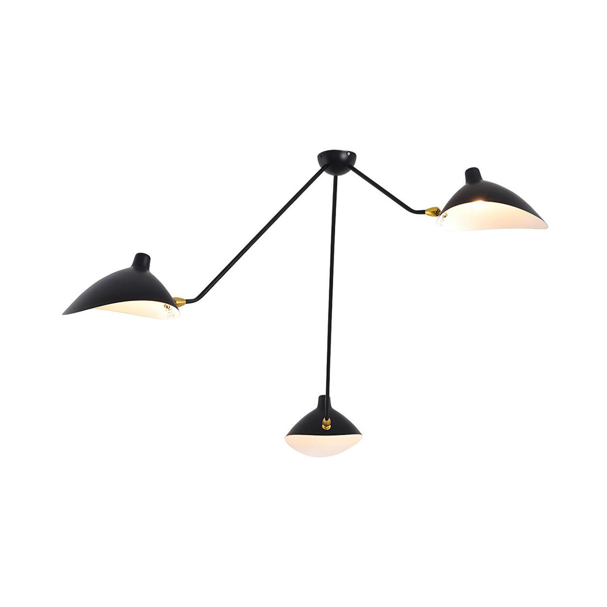 Industrial Asymmetrical Black Metal Dome Chandelier Image - 4